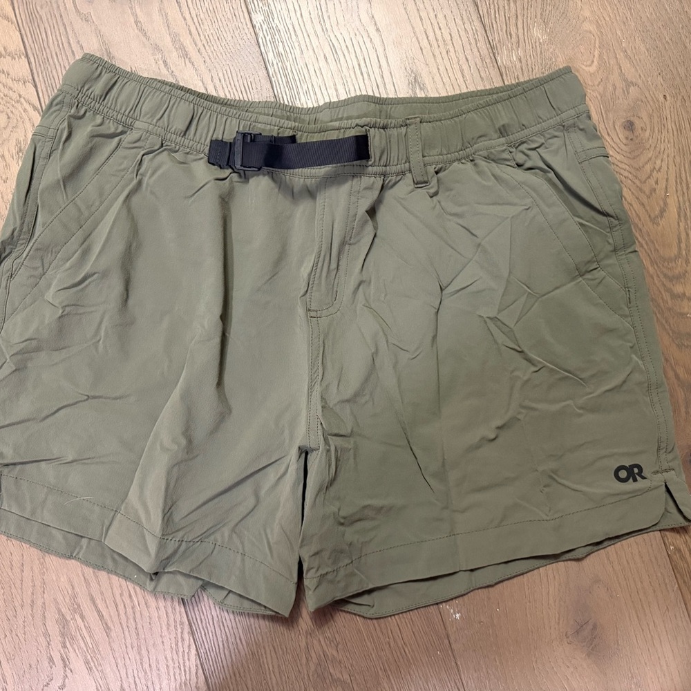 Outdoor Research Green Athletic Shorts with Elastic Waistband